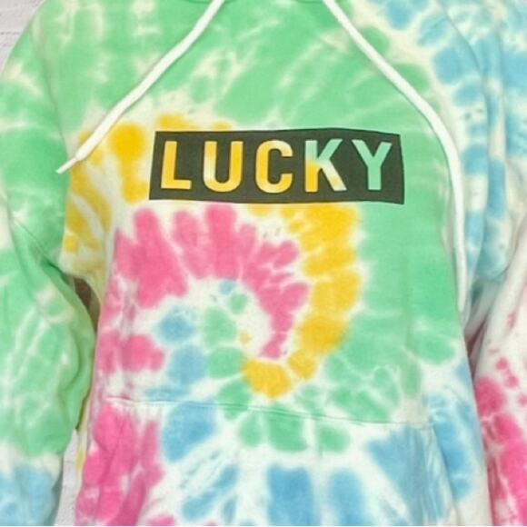 Lucky Brand Pride Hoodie | Tie Dye Rainbow | XS Gender Neutral | NWOT - Picture 5 of 10